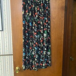 Floral Black Silky Pants